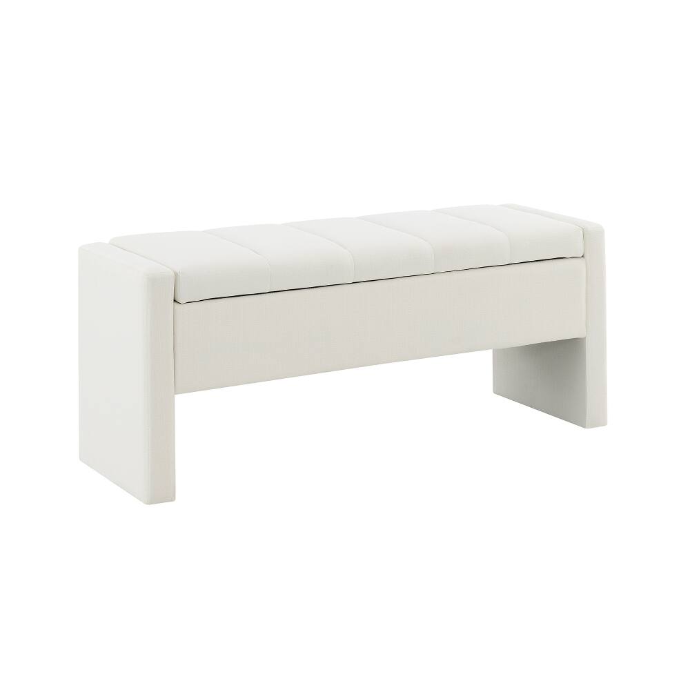 Alt View 1. Ropilly - Ropilly Modern Bed End Bench with Storage White ...