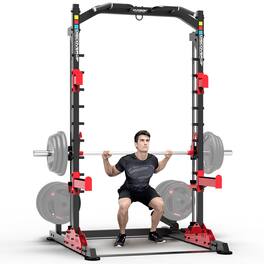 HARISON - Multifunction Squat Rack for Home Gym, Power Cage with Pull-Up Bar, Home Gym (BBG30814) - Black