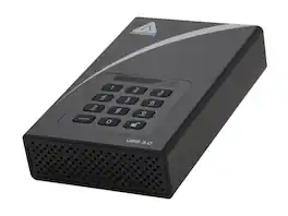 Apricorn - Aegis Padlock DT 2TB USB 3.0 3.5" External Hard Drive 256-bit AES Encryption ADT-3PL256-2000 - Black