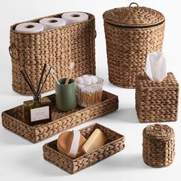 Best Choice Products - 6-Pc Water Hyacinth Bathroom Storage Set - Chestnut