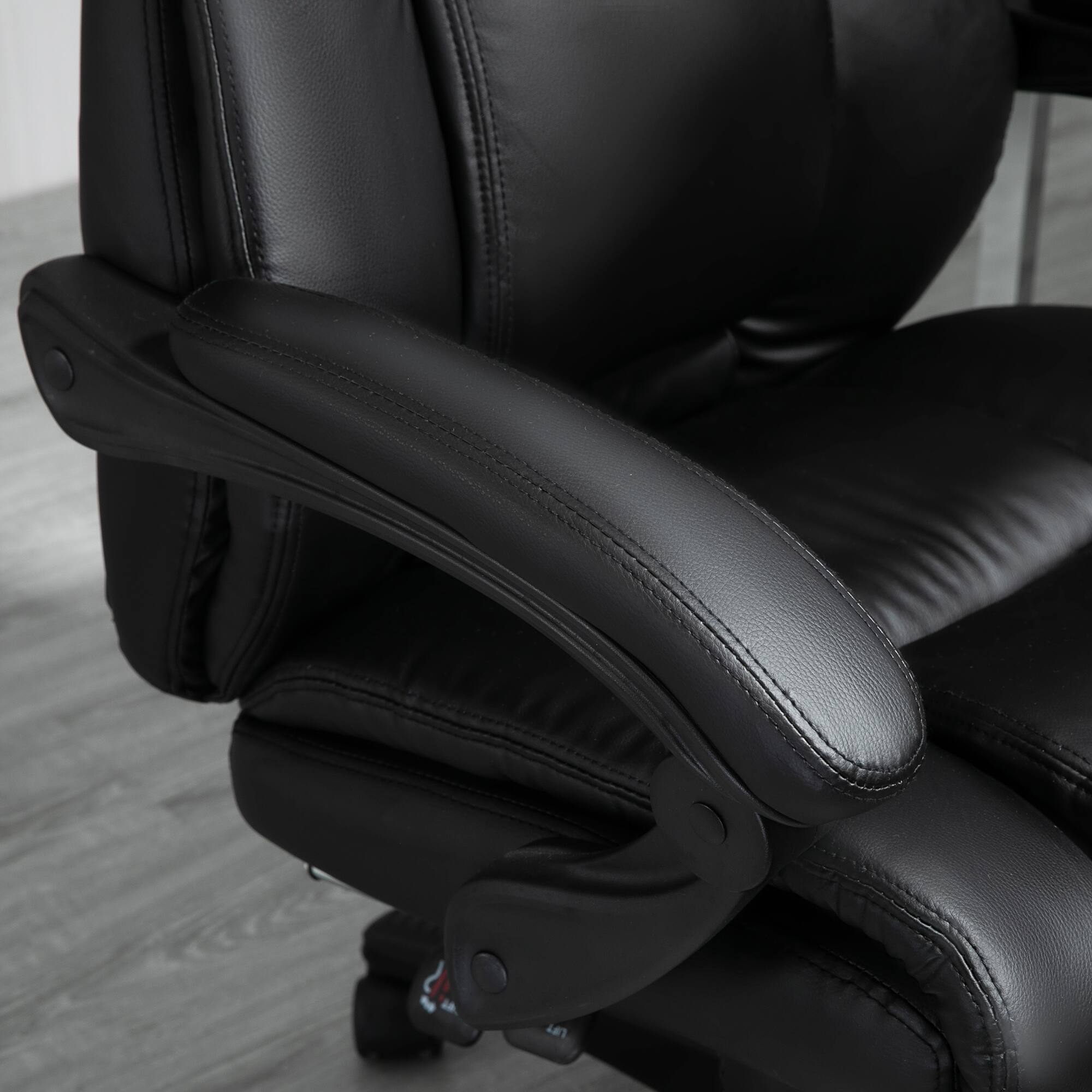Alt View 7. Vinsetto - Executive High Back Office Chair Executive Computer Desk Chair with PU Leather, Adjustable Height and Footrest - Black.