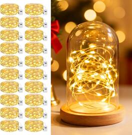 Veranti - 7 ft 20 LED Battery Fairy String Lights for Christmas Wreaths and Halloween Crafts, 3 Modes