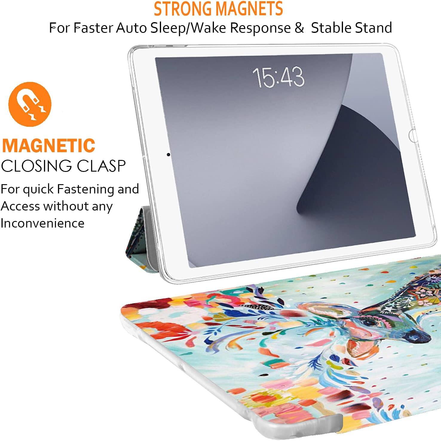 STRONG MAGNETS  
For Faster Auto Sleep/Wake Response & Stable Stand

15:43

MAGNETIC CLOSING CLASP  
For quick Fastening and Access without any Inconvenience