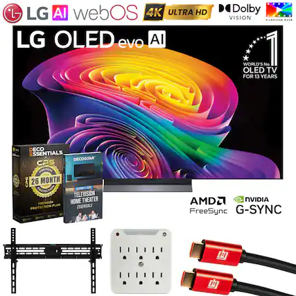 LG AI webOS 4K ULTRA HD LG OLED evo AI
Dolby VISION FILMMAKER MODE
WORLD'S No. 1 OLED TV FOR 13 YEARS
DECO ESSENTIALS
DECOGEAR CPS PREMIUM 1803
26 MONTH PROTECTION
TELEVISION PREMIUM HOME THEATER PLAN ESSENTIALS
AMD FreeSync
NVIDIA G-SYNC
1