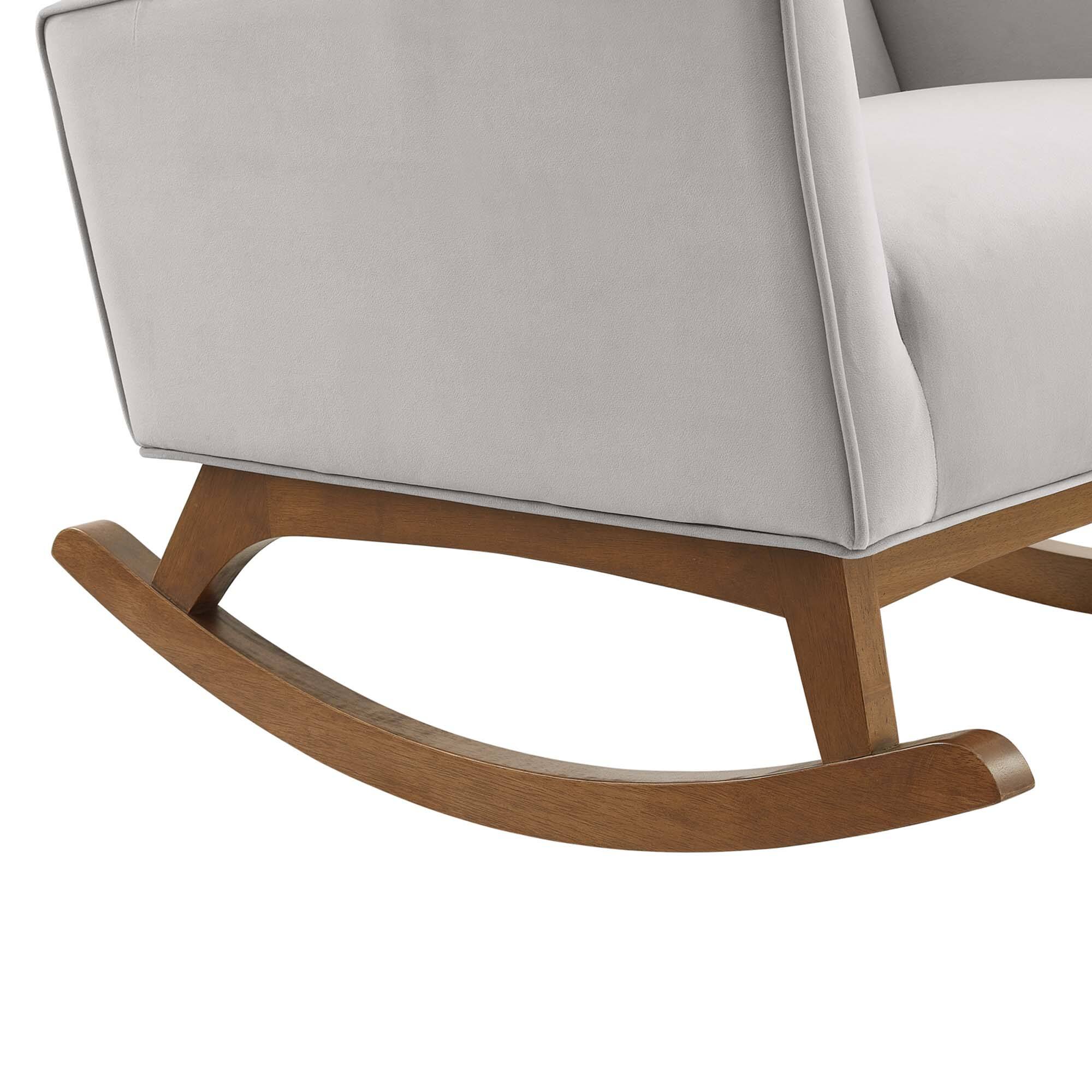 Alt View 4. Modway - Sway Performance Velvet Rocking Chair by Modway - Light Gray.