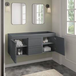 Render 48" Wall-Mount Bathroom Cabinet Basin Not Included by Modway - Gray