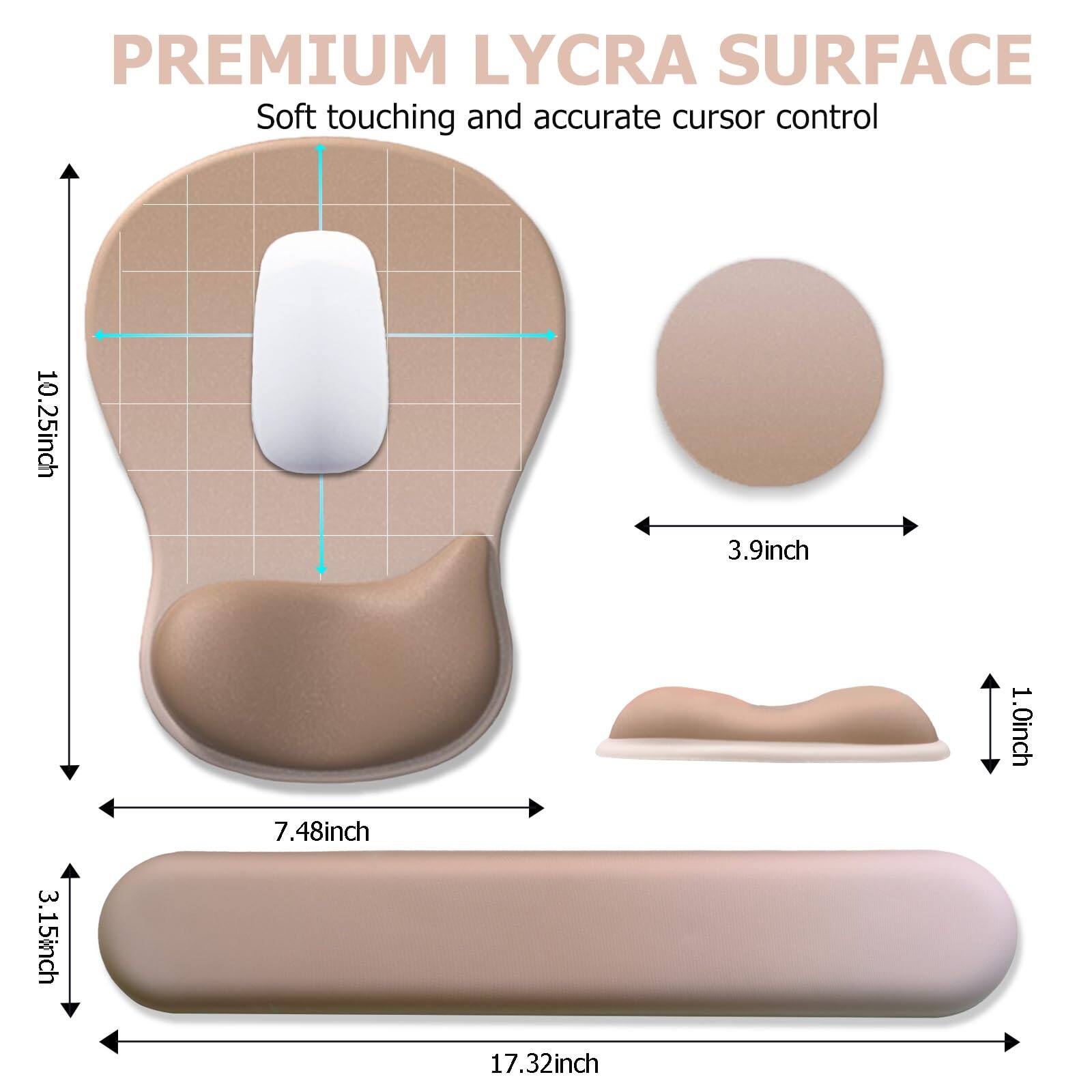 PREMIUM LYCRA SURFACE  
Soft touching and accurate cursor control  

10.25inch  
3.9inch  
7.48inch  
3.15inch  
17.32inch  
1.0inch