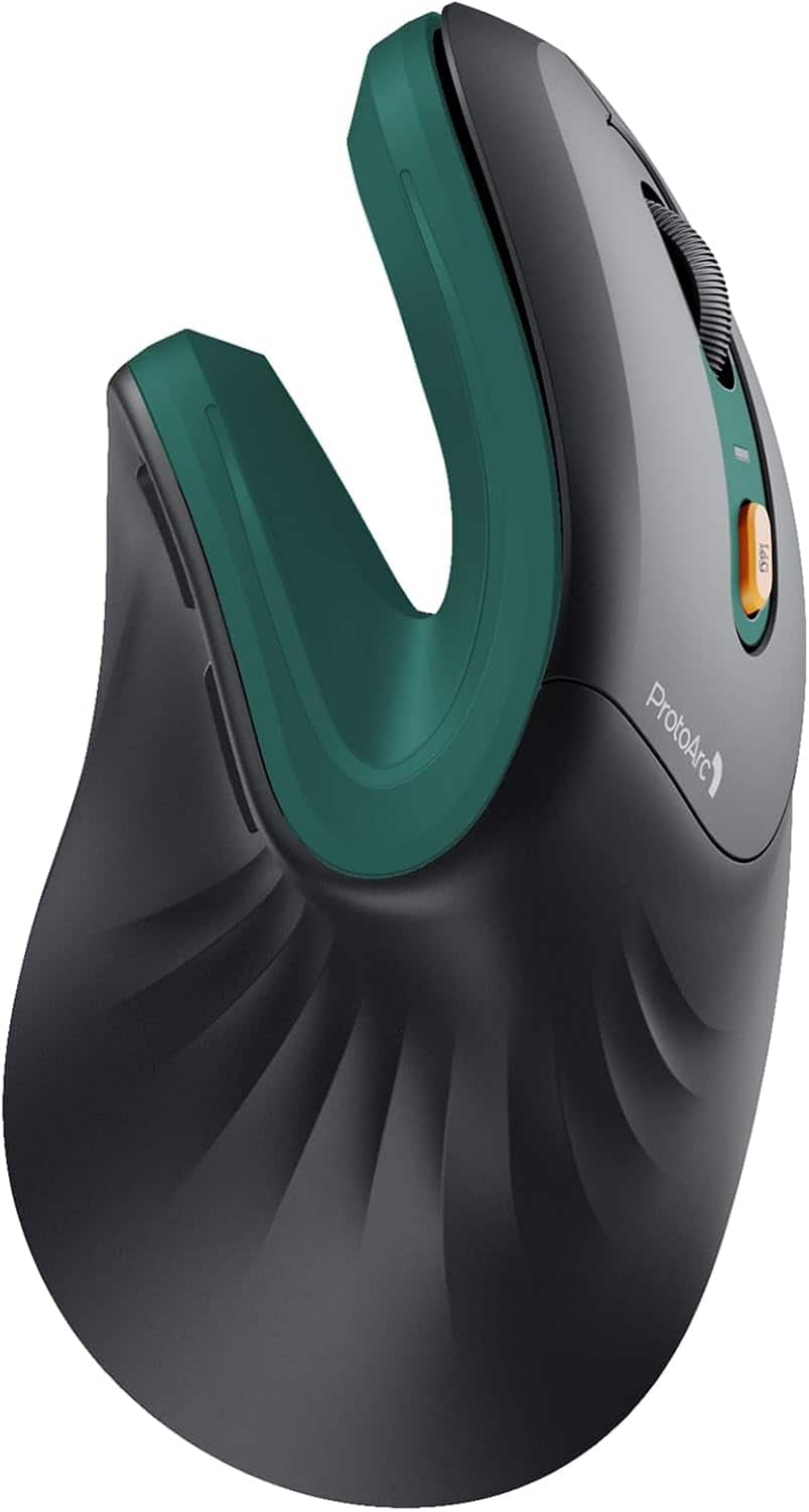 ProtoArc - EM11 NL Wireless Ergonomic Mouse, Rechargeable Vertical Mice - Wireless - Black & Green
