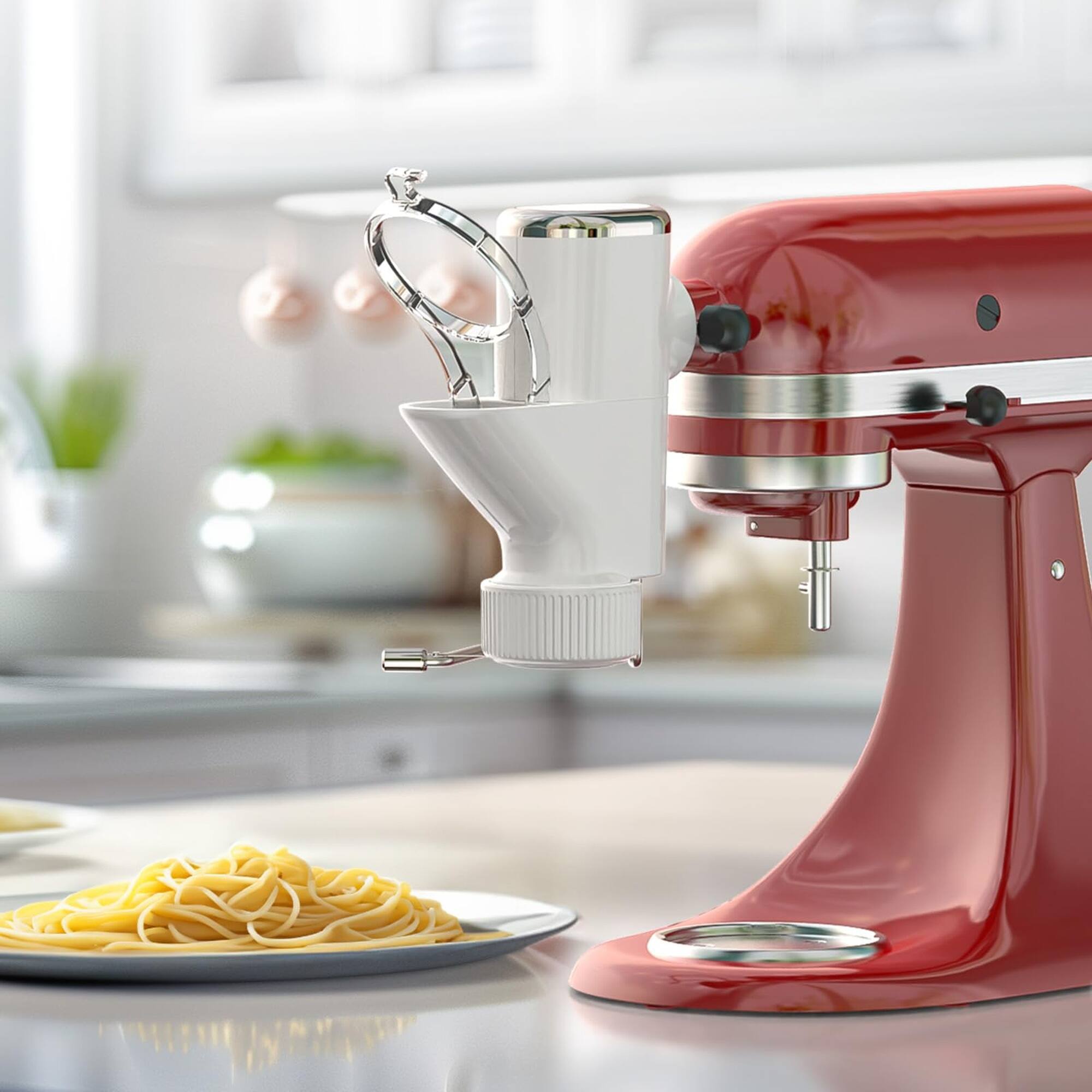 Alt View 8. Gvode - GVODE 7-in-1 Pasta Attachment for 7 Pasta Shapes, Compatible with KitchenAid® Stand Mixers, Cookie Disc & Brush - White.