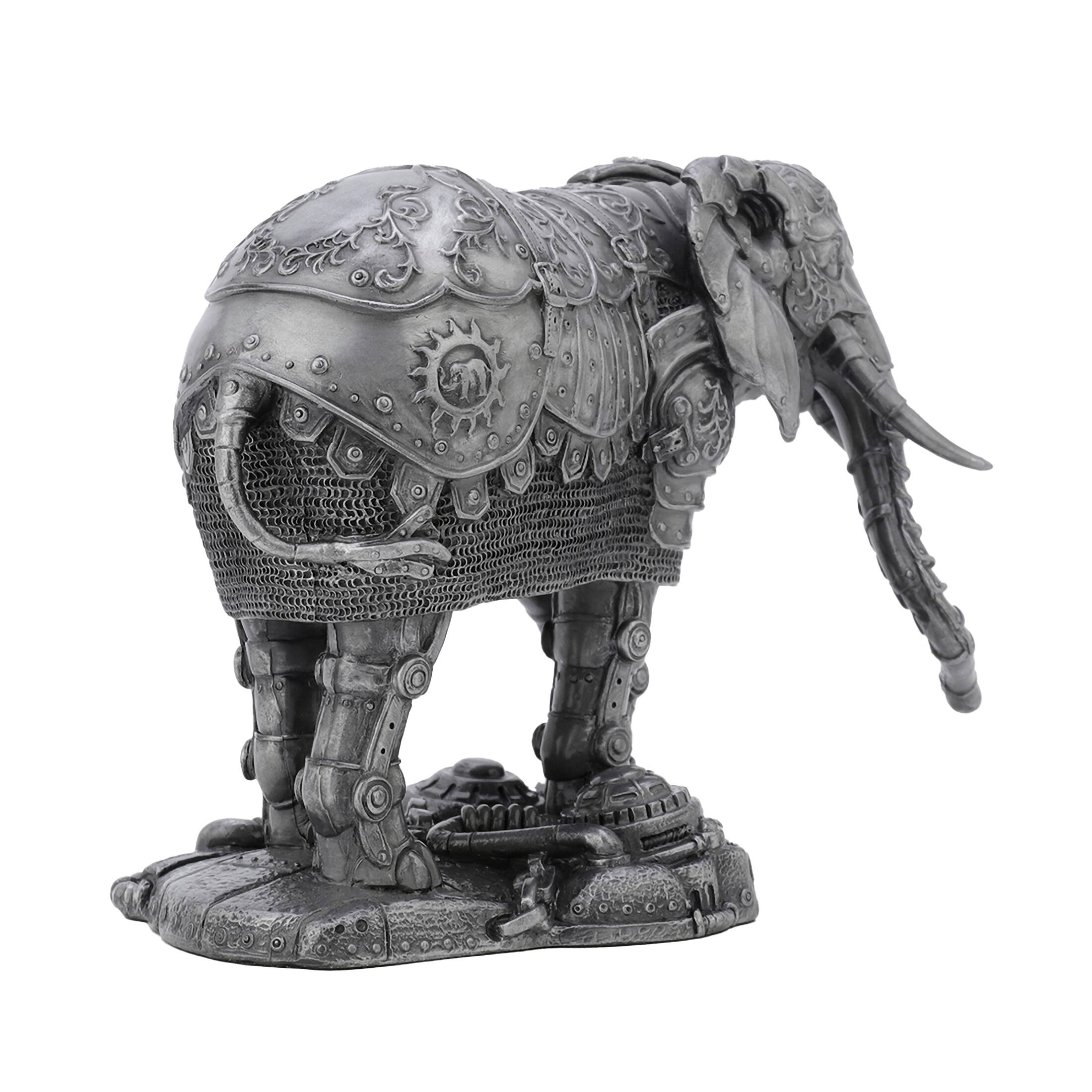 Alt View 2. Veronese Design - Veronese Design Steampunk Mechanical Elephant Cold Cast Pewter Effect Resin Statue - Bronze.