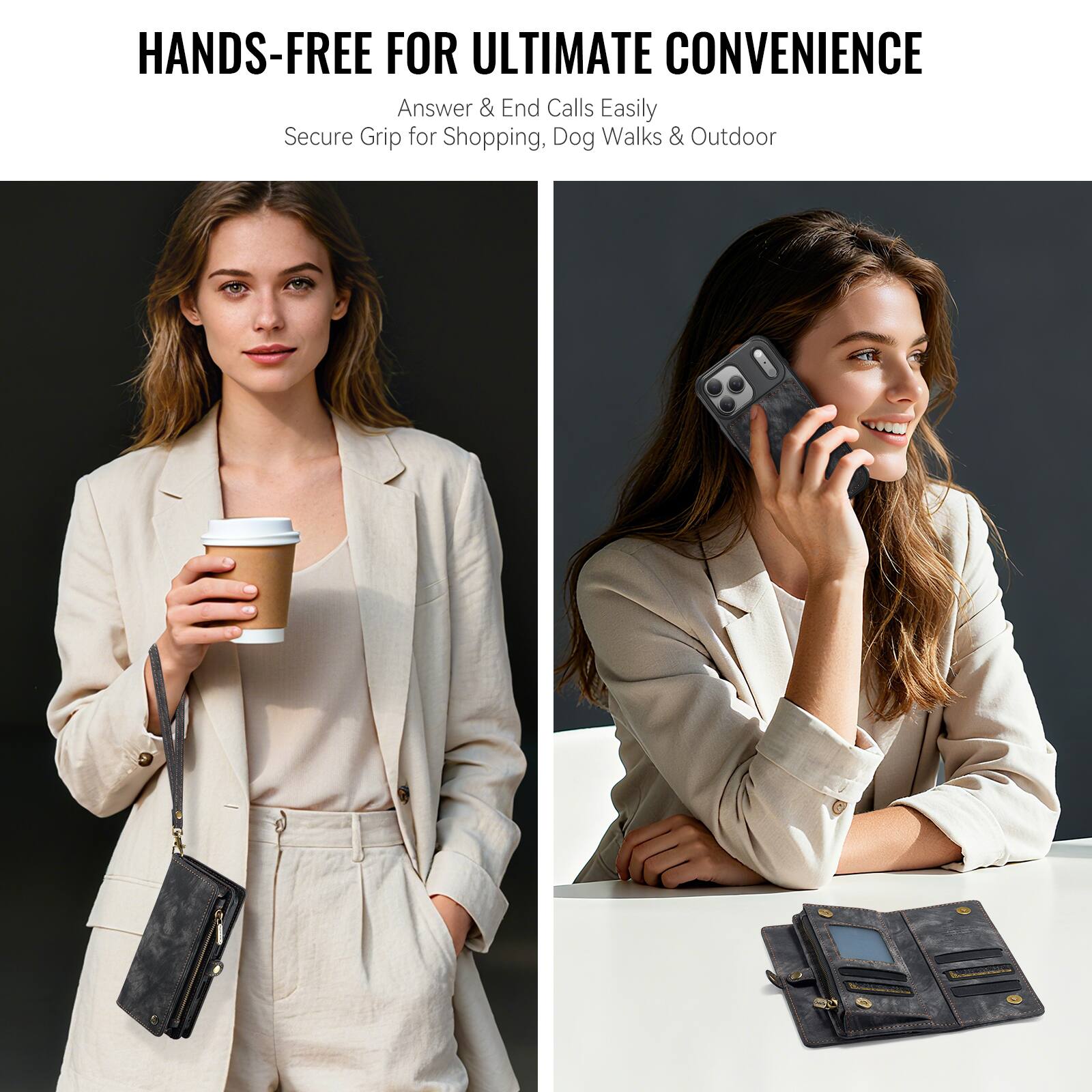 HANDS-FREE FOR ULTIMATE CONVENIENCE  
Answer & End Calls Easily  
Secure Grip for Shopping, Dog Walks & Outdoor