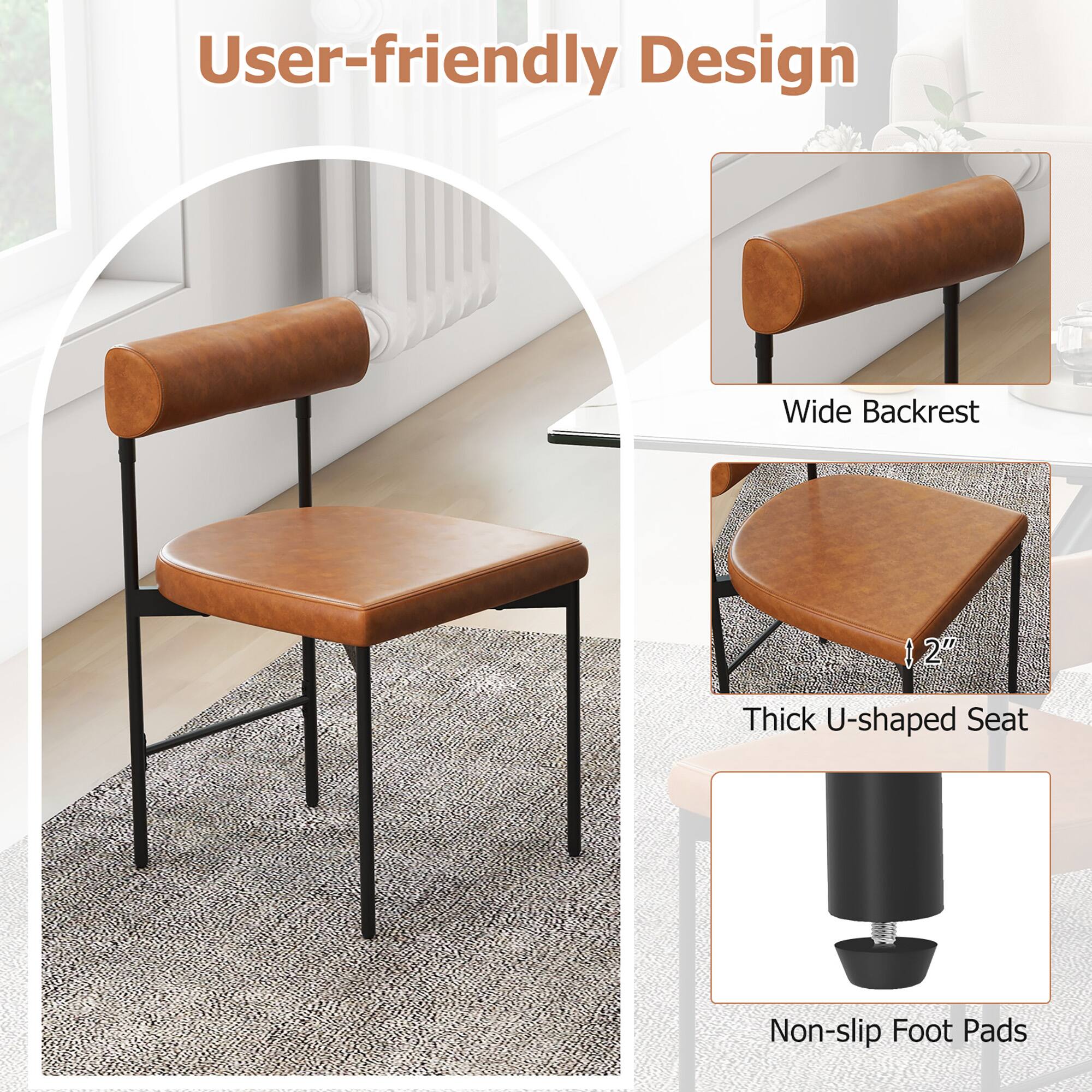 User-friendly Design

- Wide Backrest
- Thick U-shaped Seat
- Non-slip Foot Pads