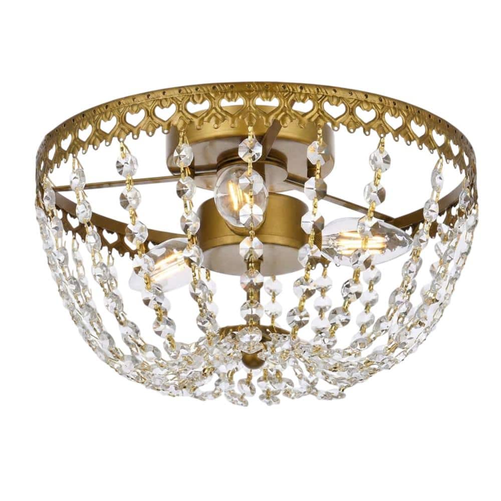 Elegant Lighting - Kylie 12 inch flush mount in - Brass