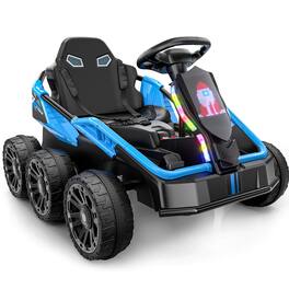 ANPABO - 24 Volt Ride on Toys for Big Kids, 6 Wheels Battery Powered Ride on UTV, Remote Control,LED Display - Blue