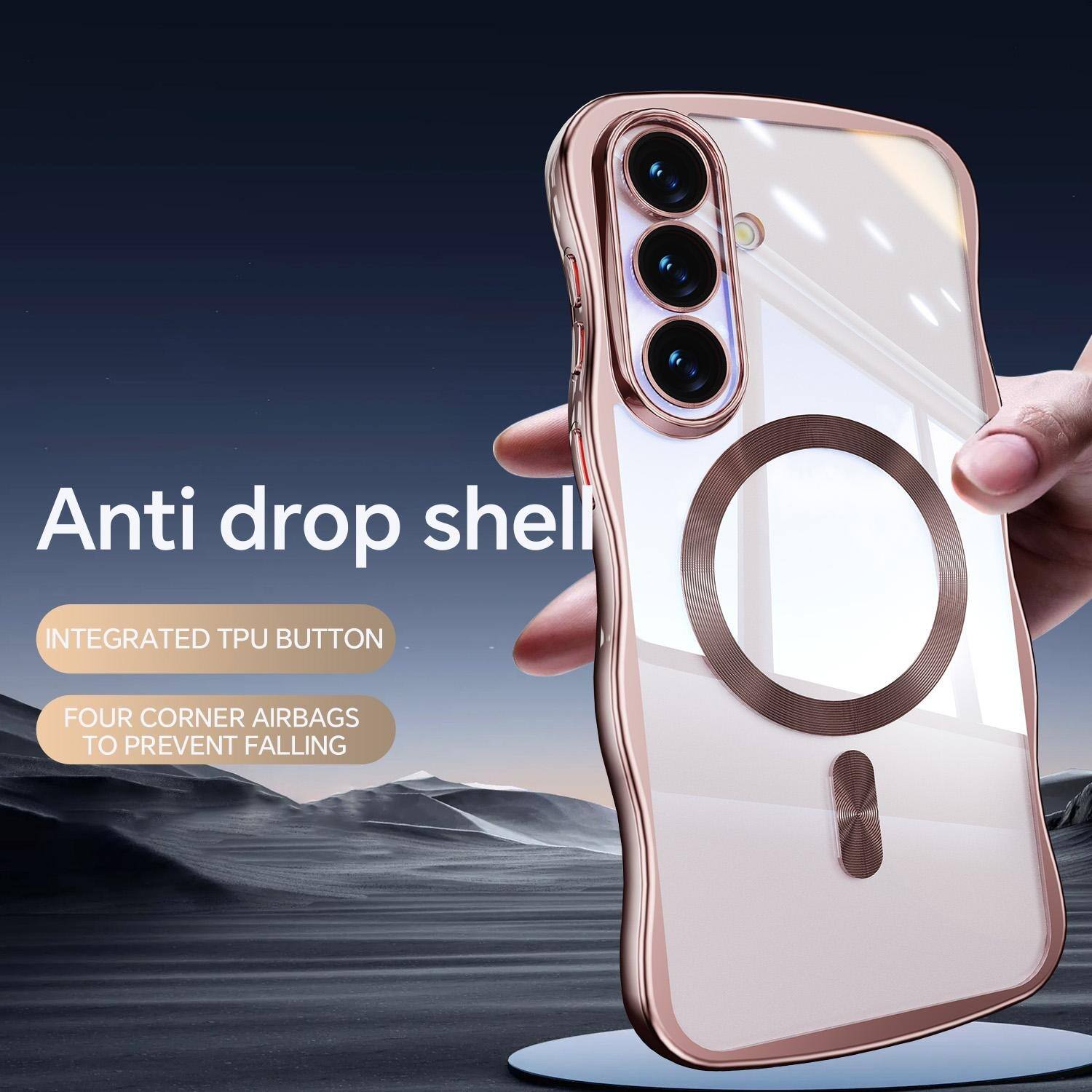 Anti drop shell

INTEGRATED TPU BUTTON

FOUR CORNER AIRBAGS TO PREVENT FALLING