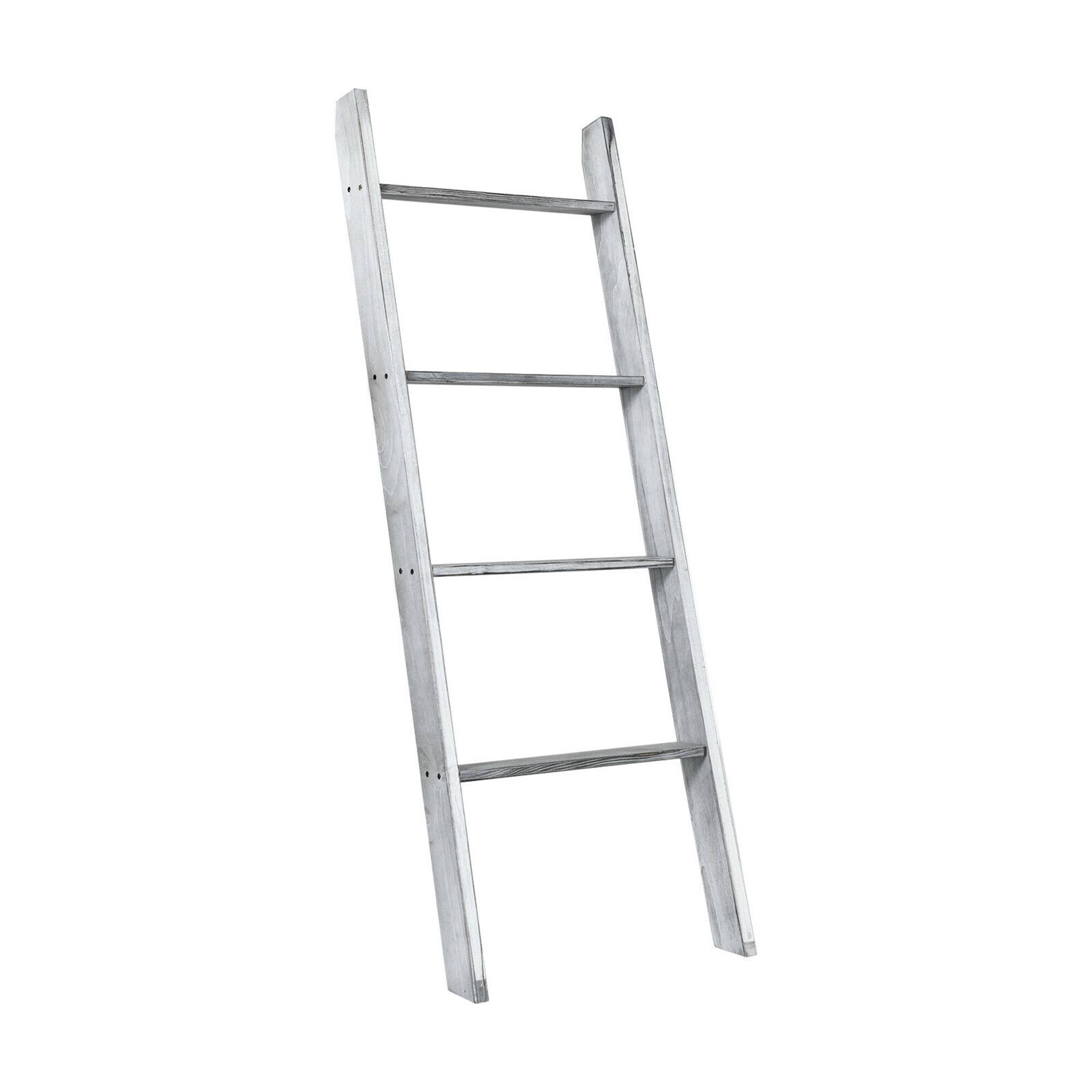 Alt View 9. Gymax - Gymax Wall Leaning Blanket Ladder Wood Decorative Quilt Blankets Holder Rack Grey - Grey.