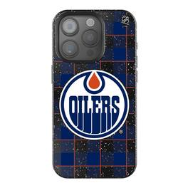 Keyscaper - NHL - Edmonton Oilers Plaid Bling iPhone Case - 14 - Black