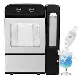 SIMZLIFE - 26.5 lbs/24H Nugget Ice Maker Countertop-Self-Cleaning Stainless Steel,1.7 Qt Tank, Soft Pellet Ice for Home/Kitchen - black&silver