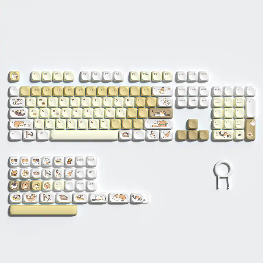 Us$100 Keyboard Layout Womier Cute Theme PBT Keycaps, MOA Profile Round Keyboard Keycaps ...