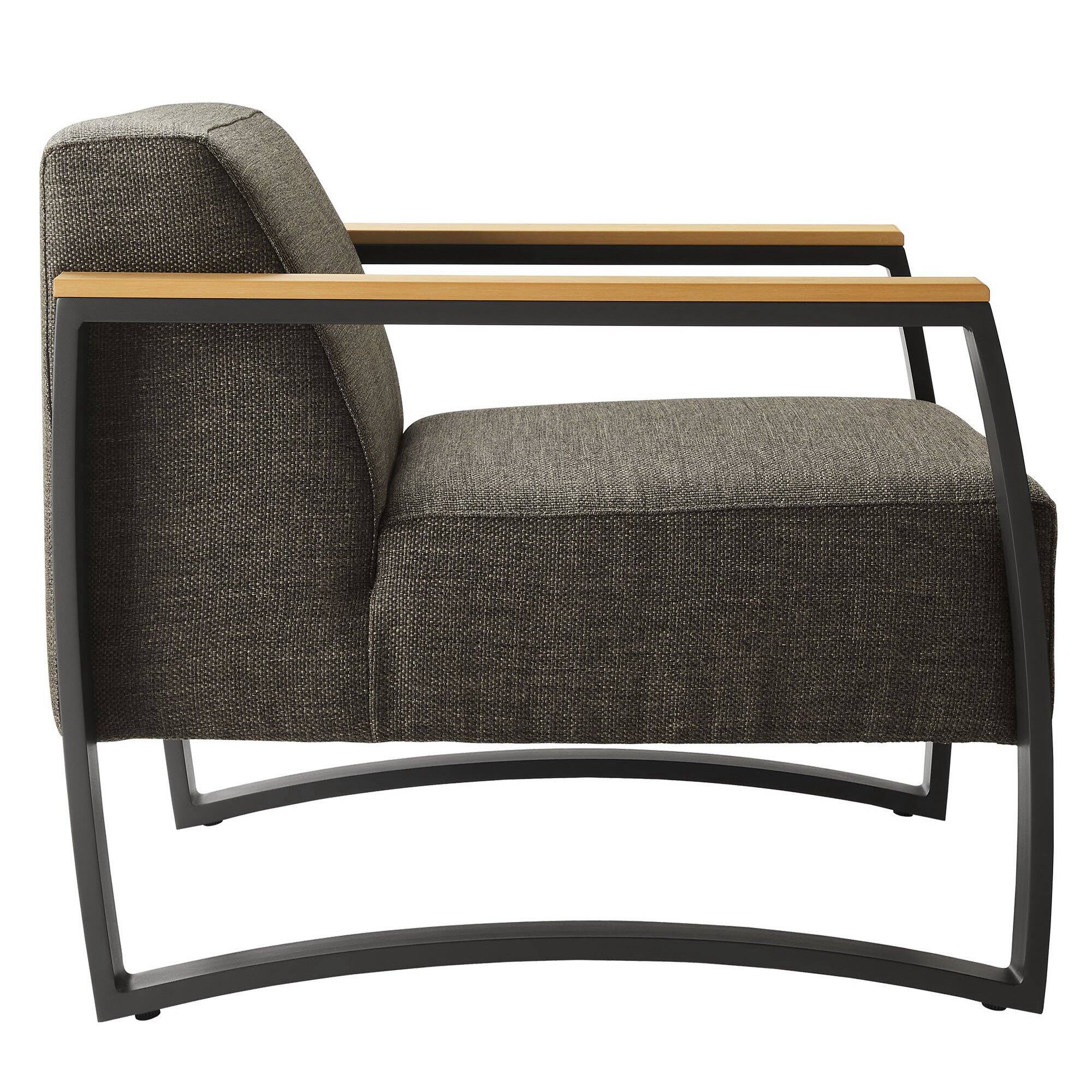 Alt View 3. Modway - Sauve Outdoor Patio Aluminum and Fabric Armchair by Modway - Charcoal Smoke.