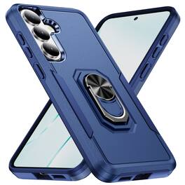 Dteck - for Samsung Galaxy S26+ Heavy Duty Phone Case with Foldable Metal Ring Stand,Fit Magnetic Car Holders,Shockproof Cover - Blue
