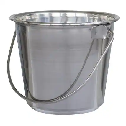 Front. Sportsman Pro-Series - .25 Gal Stainless Steel Bucket - 12 Pack - Silver.
