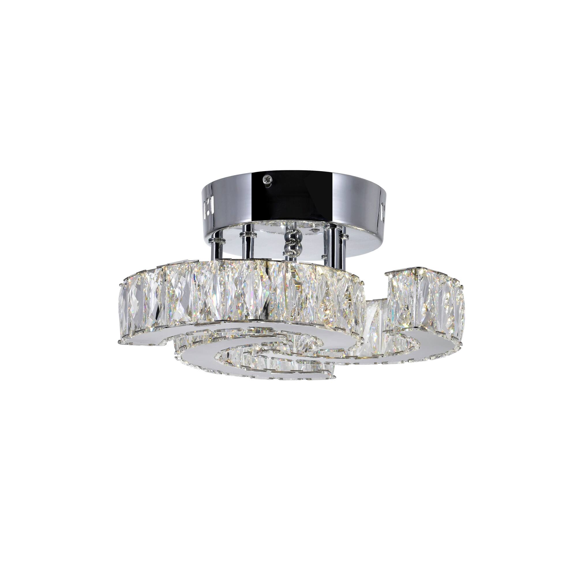 Angle. CWI Lighting - Vienna LED Flush Mount With Chrome Finish - Stainless Steel.