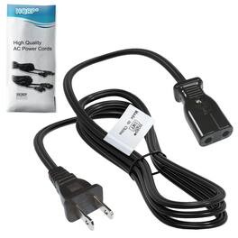 HQRP - 2-Prong Detachable Power Cord for Zojirushi Rice Cooker, West Bend Wok, Slow Cooker - 3 ft 18 AWG - Black