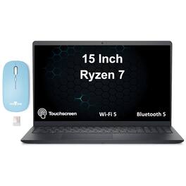 Dell - 15 LDC15255 Laptop 15.6 FHD Display (Ryzen 7 7730U, 16GB, 1TB SSD, Win 11 Home S-Mode) w/Dockztorm Wireless Mouse - Carbon Black