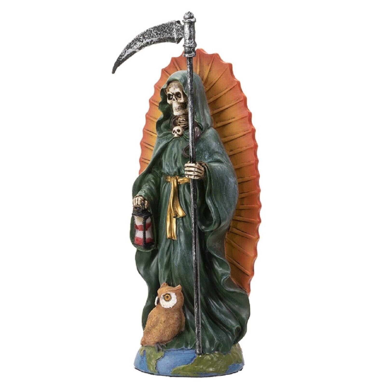 Back. Pacific Trading - Santa Muerte Green Gown Figurine Death 7 Inch.