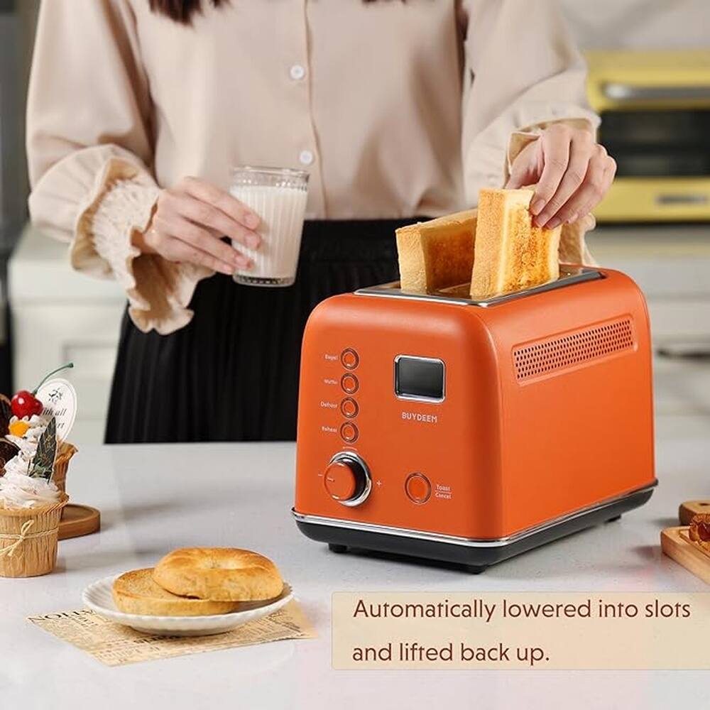 Buydeem DT730 2 Slice Motorized Toaster with LCD Timer, 9 Shade ...