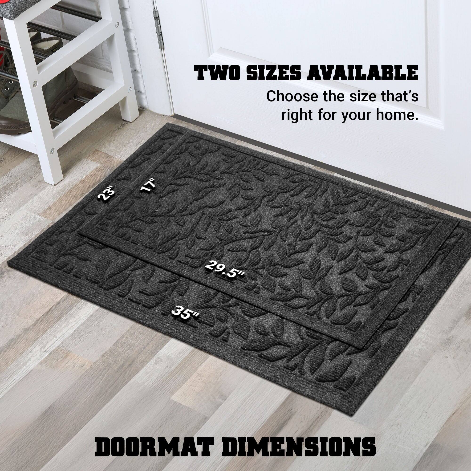 TWO SIZES AVAILABLE  
Choose the size that's right for your home.  

DOORMAT DIMENSIONS  
23" x 17"  
29.5" x 35"