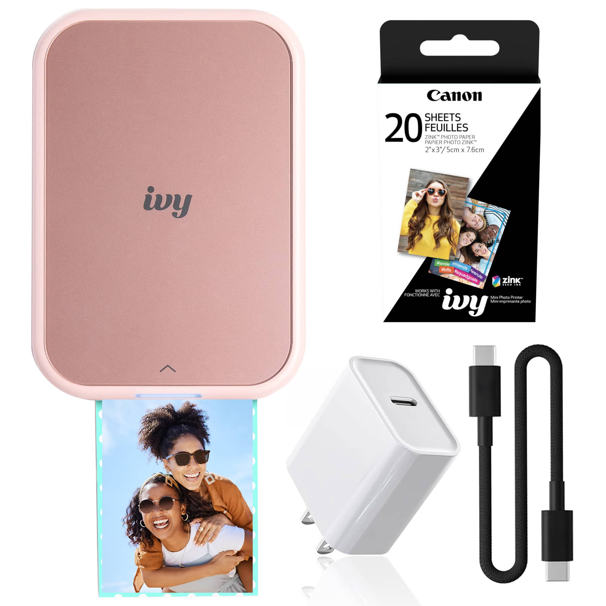 Canon - IVY 2 Mini Photo Printer Blush Pink, Bluetooth Portable Printer for iOS & Android, ZINK 2x3 Sticky-Back Photo Prin price history on PriceWatchPro