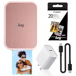 Canon - IVY 2 Mini Photo Printer Blush Pink, Bluetooth Portable Printer for iOS & Android, ZINK 2x3 Sticky-Back Photo Prin