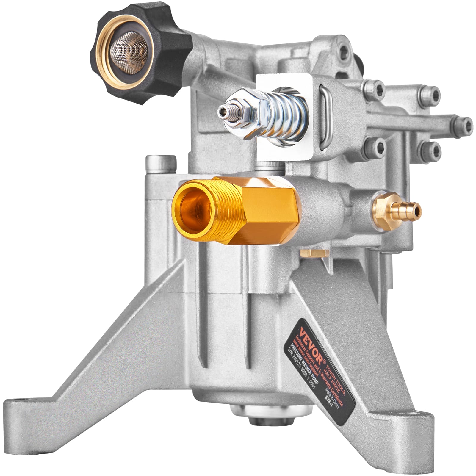 VEVOR - Pressure Washer Pump, 7/8" Shaft Vertical, 2600 PSI, 2.5 GPM, Replacement Power Washer Pumps Kit, Parts Washer Pump - Silver