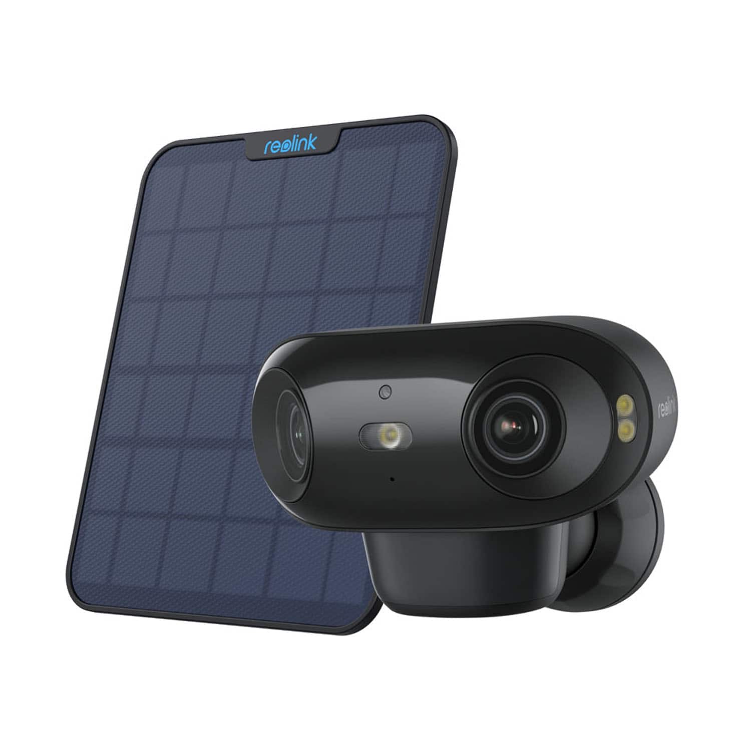 Reolink - Argus 4 advanced Series B740X 4K/8MP Dual Lens Battery Camera with 6W Solar Panel & 64GB microSD Card - Black - Front_Zoom