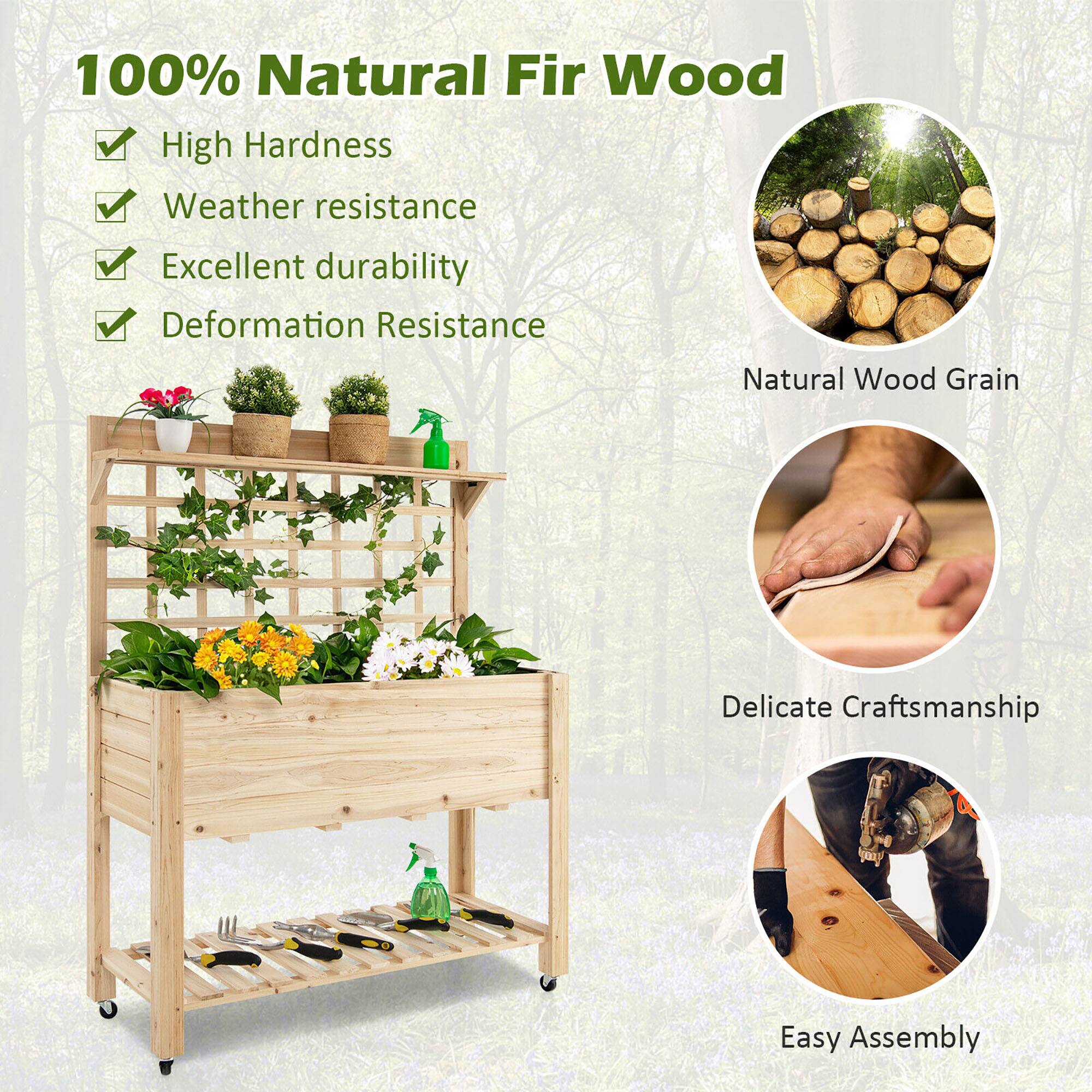 100% Natural Fir Wood

- High Hardness
- Weather resistance
- Excellent durability
- Deformation Resistance

Natural Wood Grain

Delicate Craftsmanship

Easy Assembly