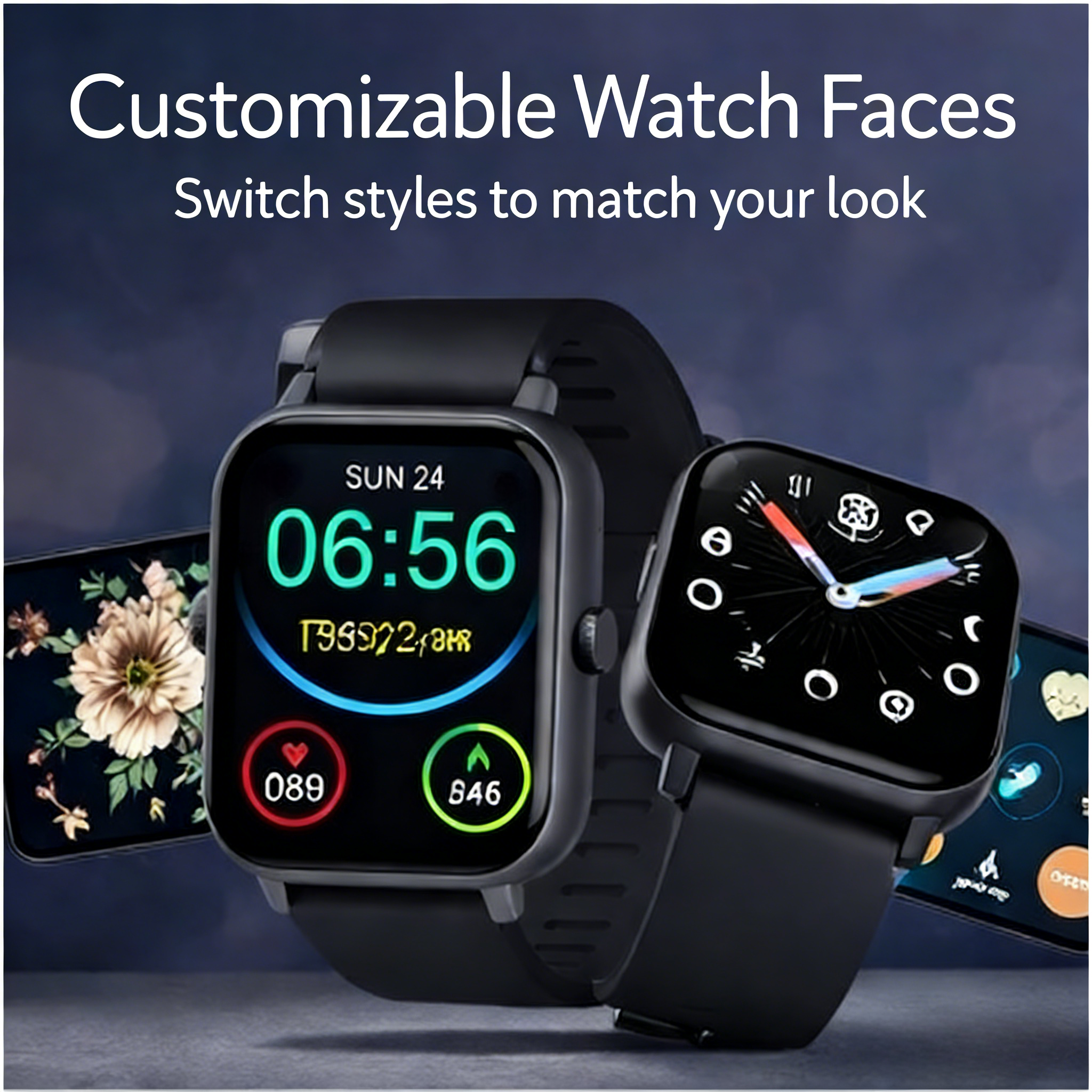 Customizable Watch Faces  
Switch styles to match your look  

SUN 24  
06:56  

T95922/BH 089 846 LEU 1 - Ost