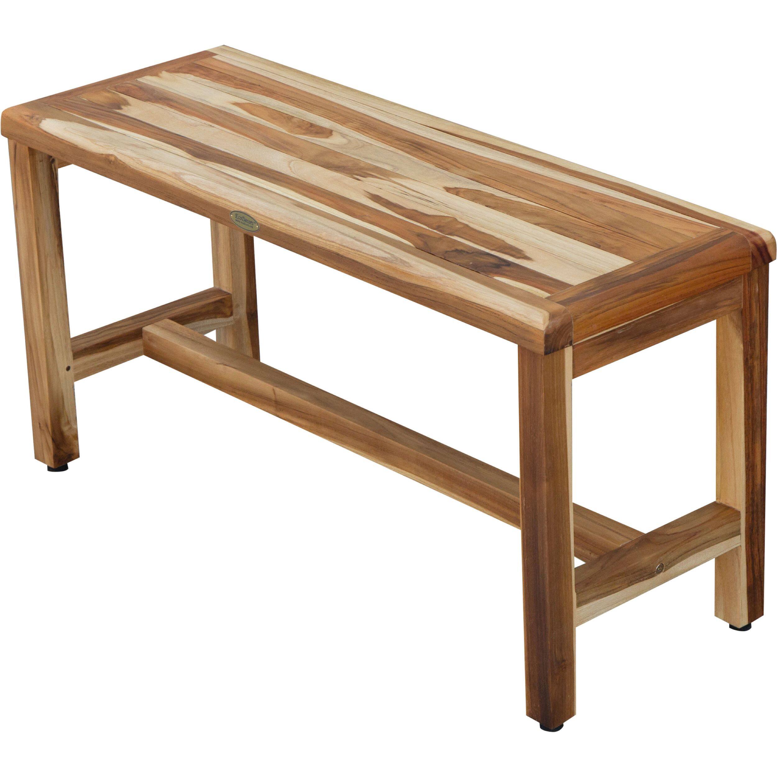 Angle. EcoDecors - EcoDecors Eleganto 48in Wide Teak Shower Bench - EarthyTeak.