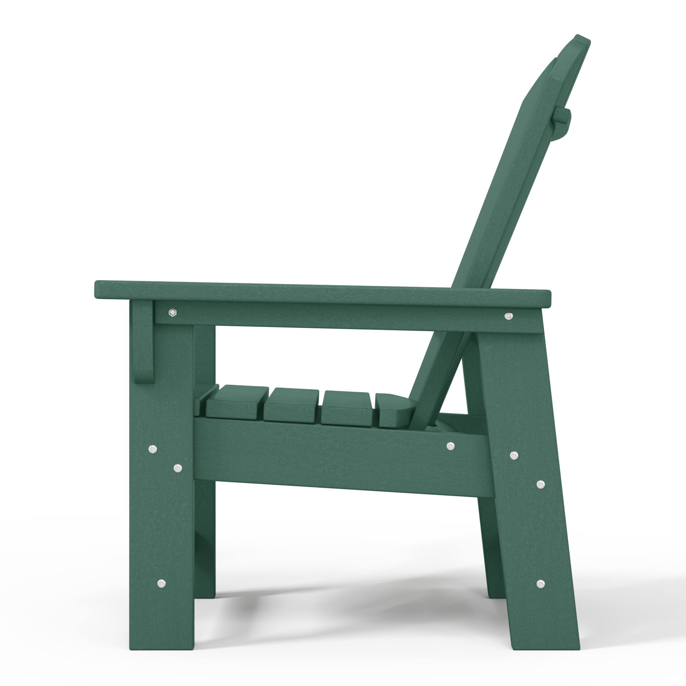 Alt View 3. WestinTrends - WestinTrends Malibu Kids Outdoor Adirondack Plastic Patio Chair (Set of 2) - Dark Green.