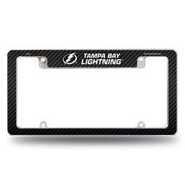 Rico Industries - Tampa Bay Lightning NHL Chrome Metal License Plate Frame with Carbon Fiber Design - Multi