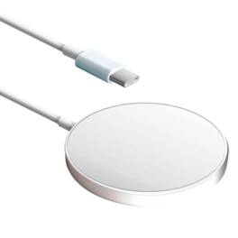 Xyst - 15-Watt MagSafe Wireless Charger with Built-in USB-C Cable - White