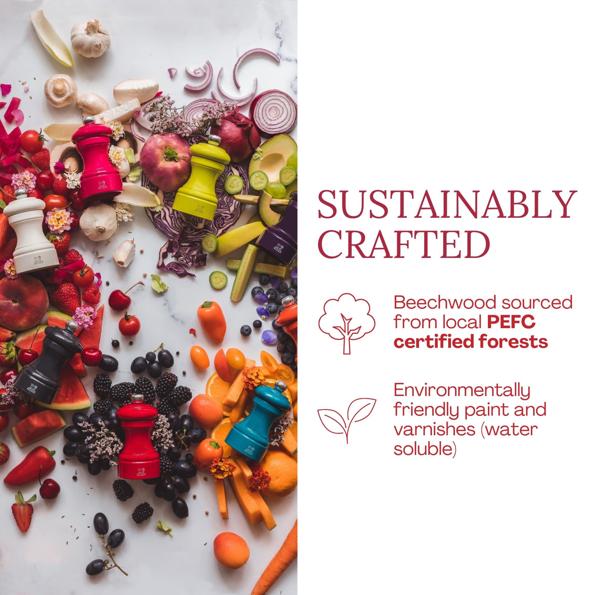 SUSTAINABLY CRAFTED

Beechwood sourced from local PEFC certified forests

Environmentally friendly paint and varnishes (water soluble)