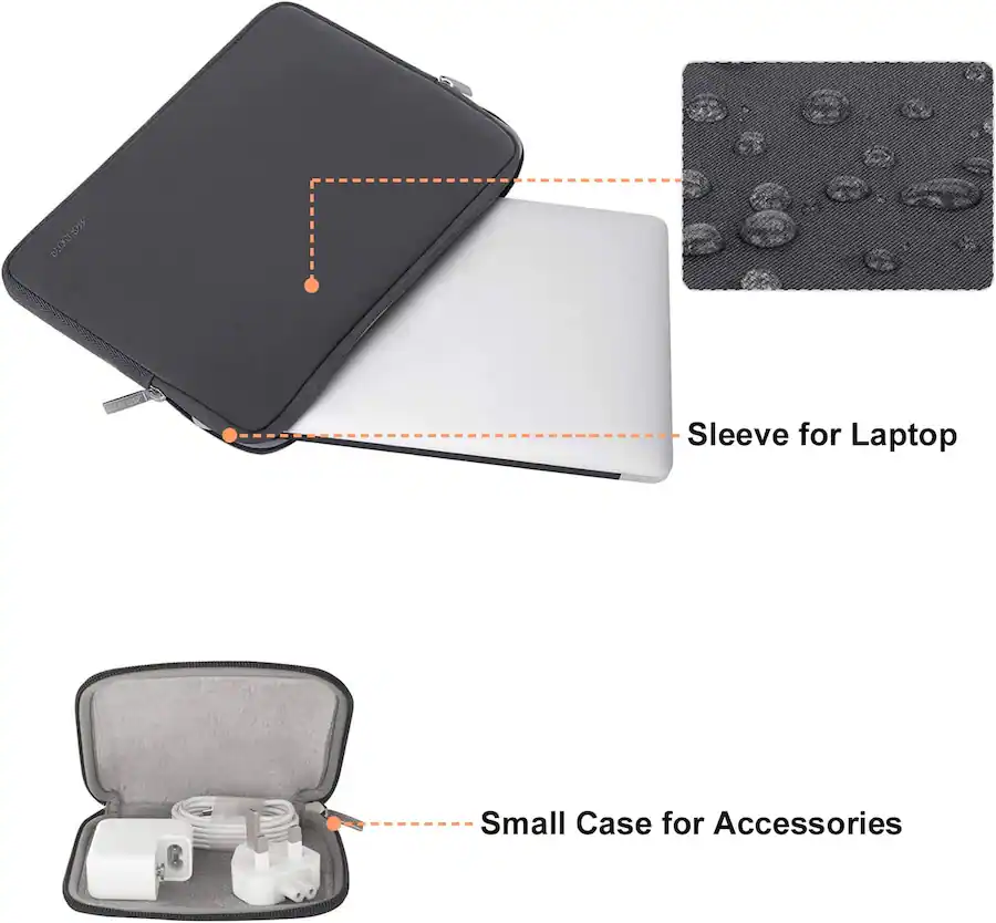 16 Inch Computer Sleeves mosiso 16 inch Laptop Sleeve with Neoprene Padding and Small Accessory ...