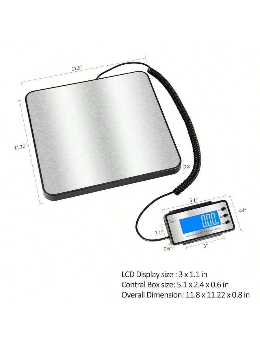 LCD Display size: 3 x 1.1 in  
Control Box size: 5.1 x 2.4 x 0.6 in  
Overall Dimension: 11.8 x 11.22 x 0.8 in