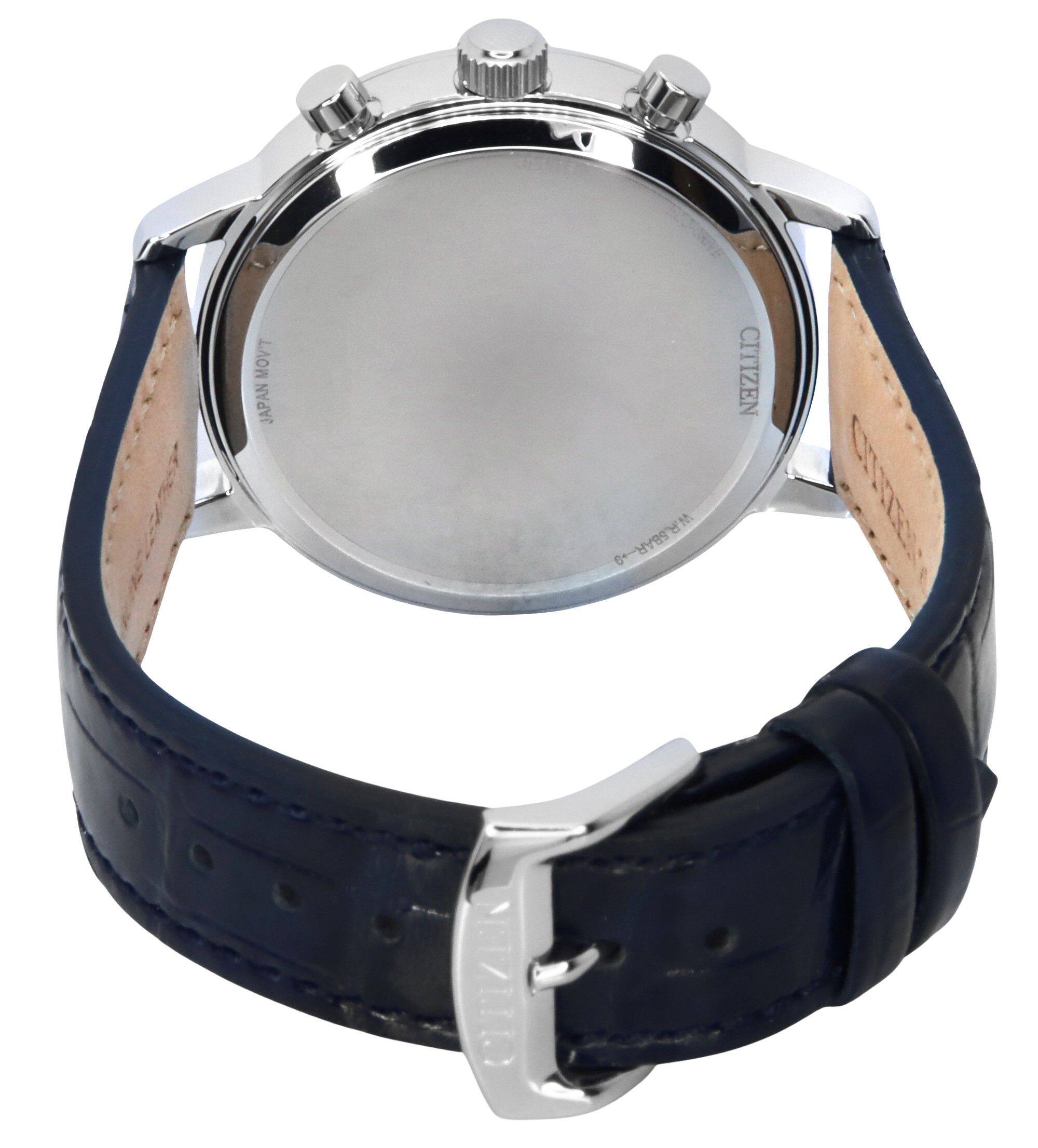 Citizen Eco Drive Chronograph Leather Strap Dial CA7069 16A Men's