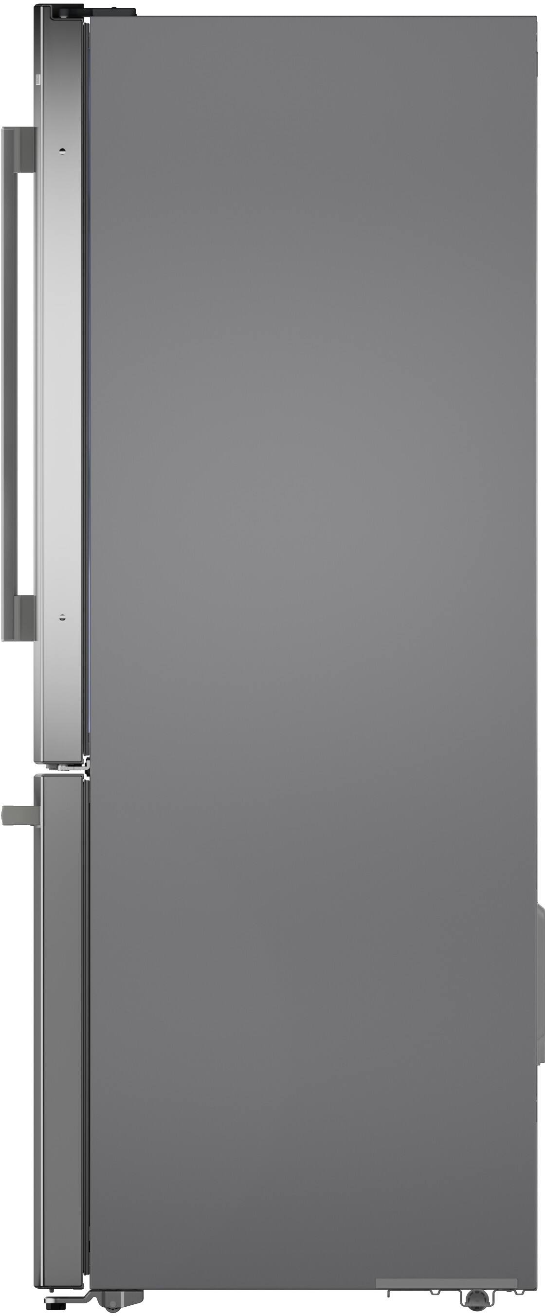 Left. Bosch - 100 Series 17.2 Cu. Ft. Bottom-Freezer Built-In Refrigerator with Ice in Fingerprint Resistance - Stainless Steel.