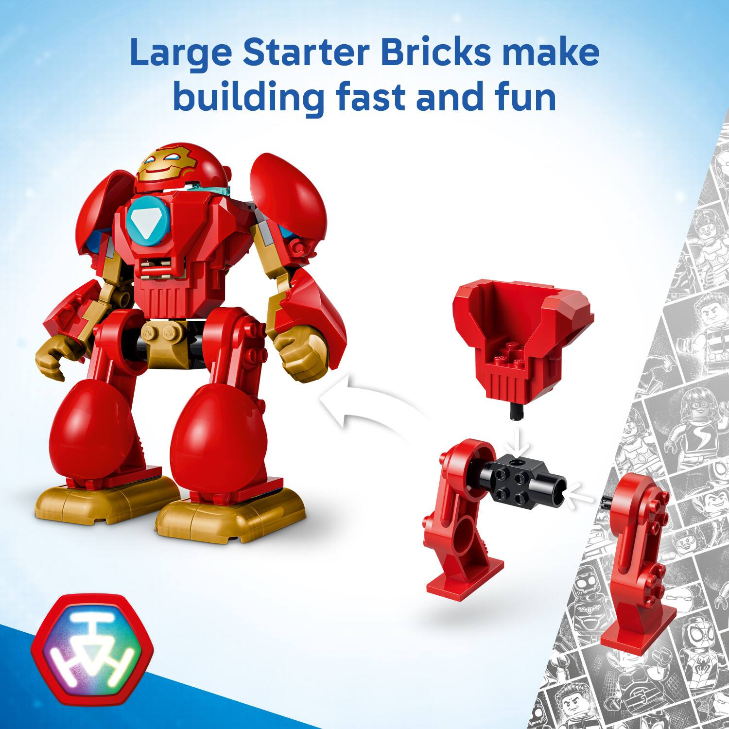 Large Starter Bricks make building fast and fun
