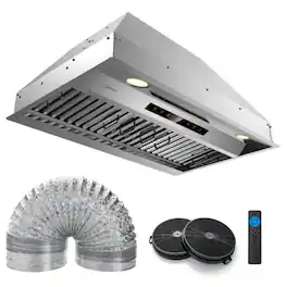 LUCKY ONE - 30 inches - Convertible - Under cabinet Range Hood - Silver