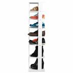 Front. Costway - Wooden Shoes Storage Stand 7 Tiers Shoe Rack Organizer Multi-shoe Rack Shoebox - White.